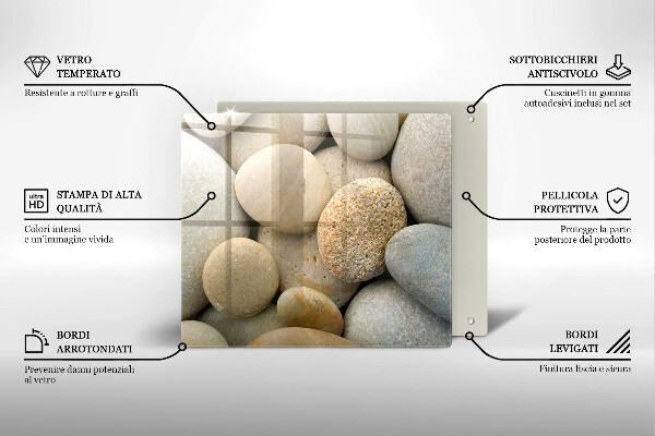 De vidrio templado Patrón de piedras ovaladas