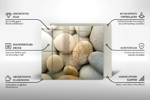 De vidrio templado Patrón de piedras ovaladas