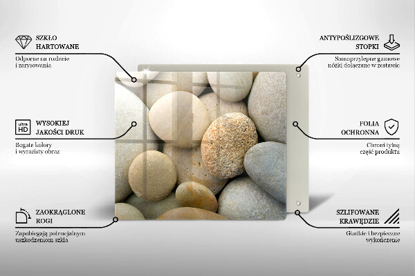 De vidrio templado Patrón de piedras ovaladas