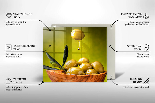 De vidrio templado Aceitunas sabrosas