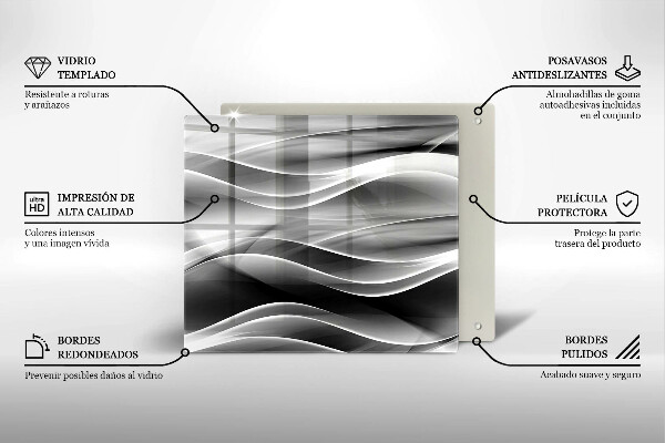 De vidrio templado Líneas abstractas de humo