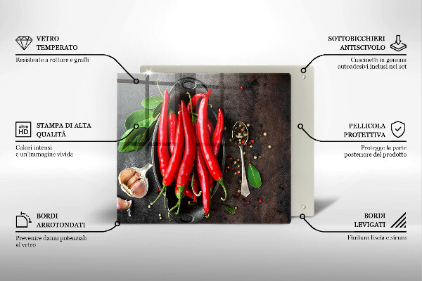 De vidrio templado Chiles rojos