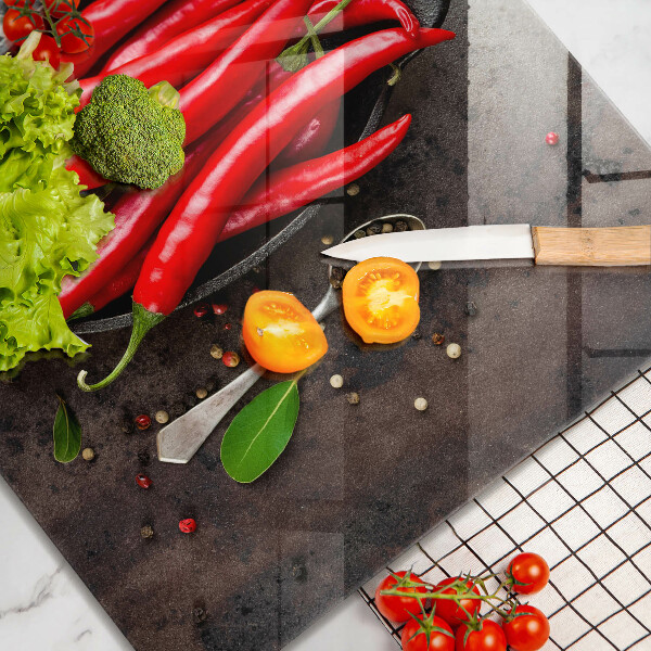 De vidrio templado Chiles rojos