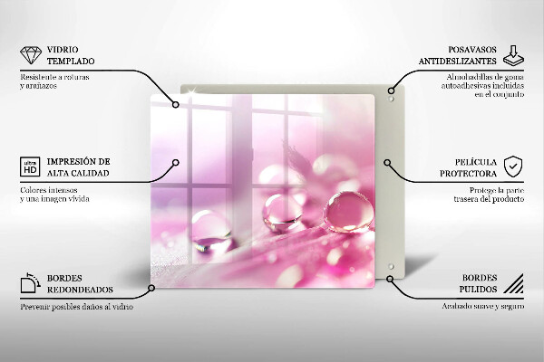 De vidrio templado Pétalos de flores de rocío