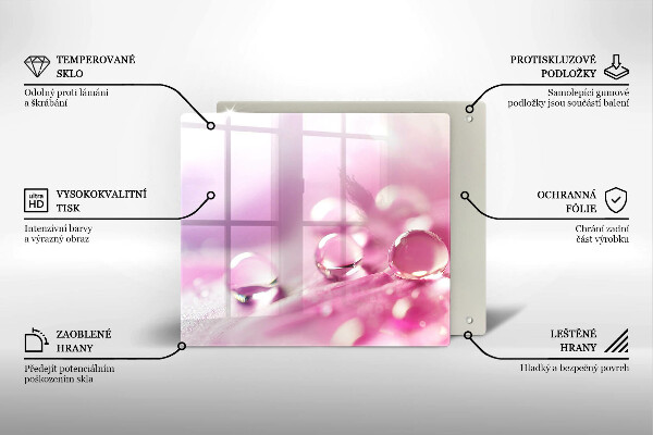 De vidrio templado Pétalos de flores de rocío