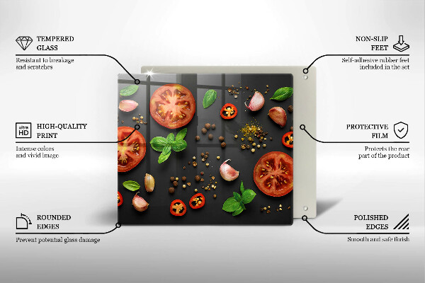 De vidrio templado Tomates y especias