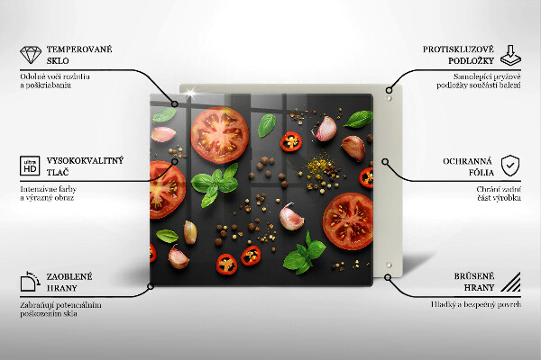 De vidrio templado Tomates y especias