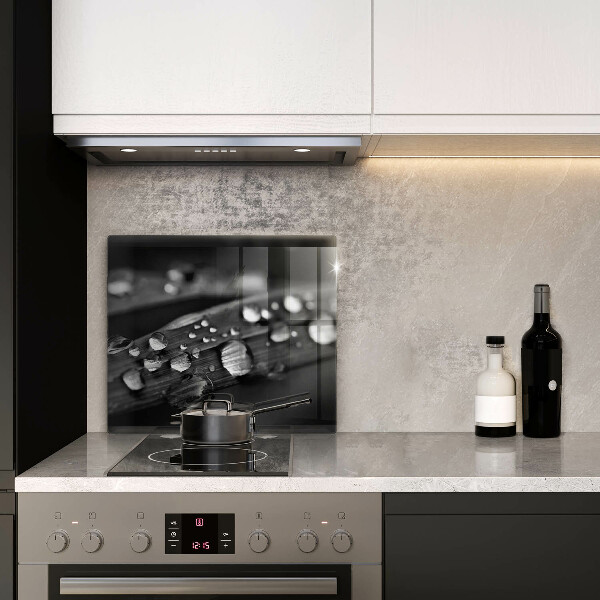 De vidrio templado Gotas de rocío sobre las hojas