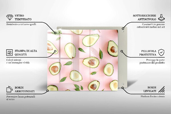 De vidrio templado Patrón de aguacate