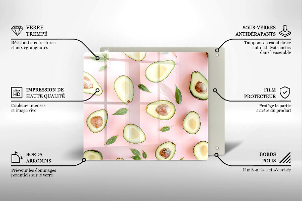 De vidrio templado Patrón de aguacate