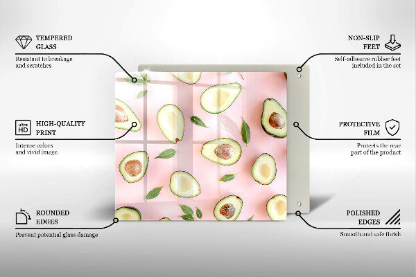 De vidrio templado Patrón de aguacate