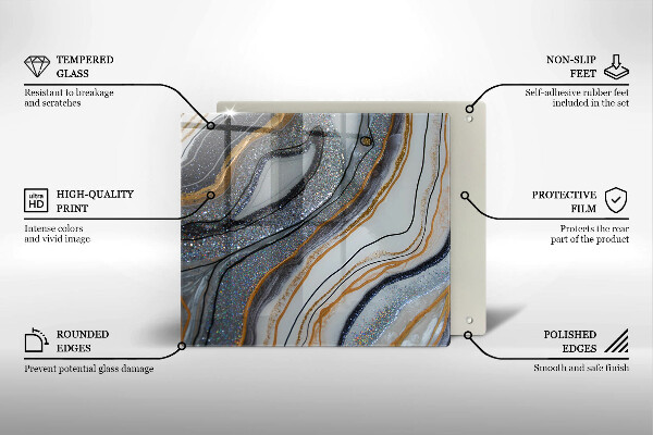 De vidrio templado Roca con oro