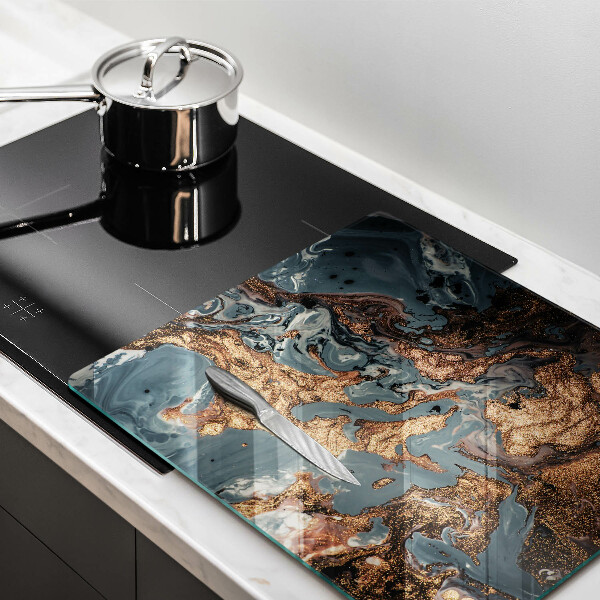 De vidrio templado Estructura de roca dorada