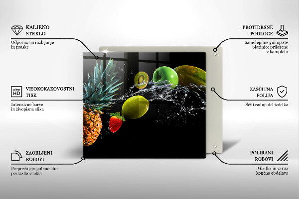 De vidrio templado Frutas en agua