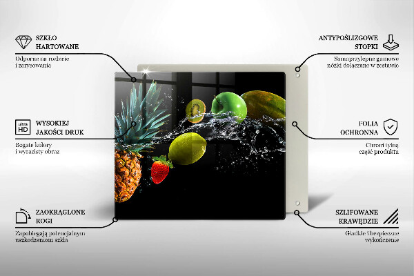 De vidrio templado Frutas en agua