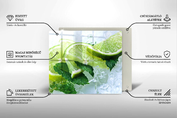 De vidrio templado Lima menta y hielo