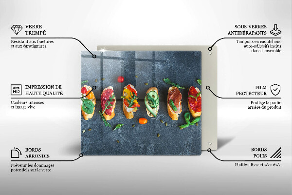 De vidrio templado Sándwiches coloridos