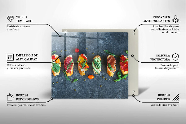 De vidrio templado Sándwiches coloridos