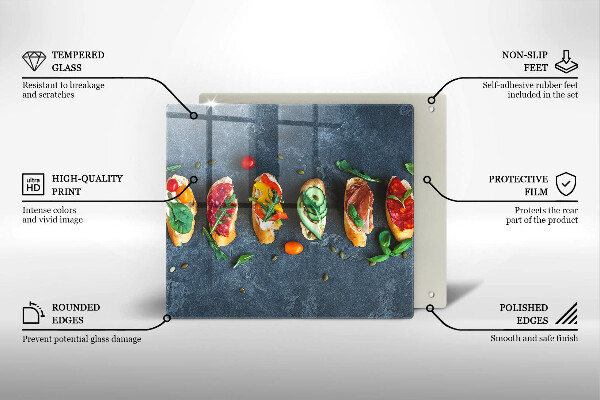 De vidrio templado Sándwiches coloridos