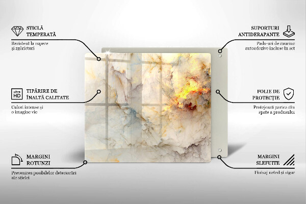 De vidrio templado Textura de mármol con oro