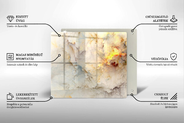 De vidrio templado Textura de mármol con oro