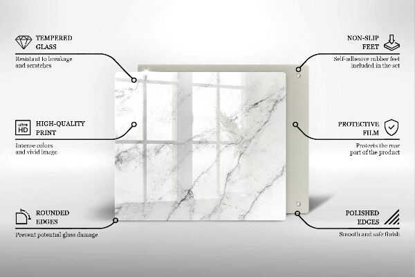 De vidrio templado Textura de mármol elegante