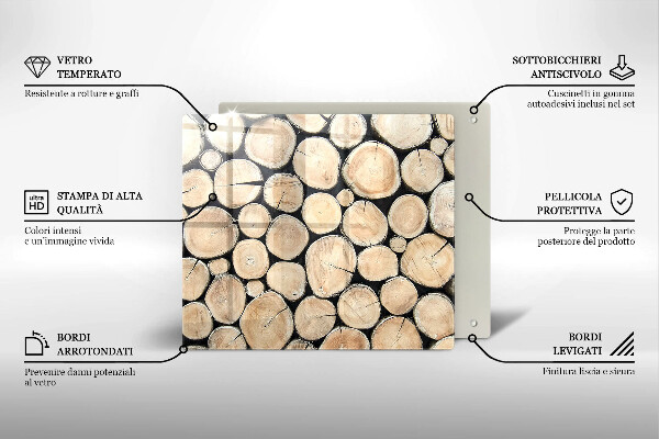 De vidrio templado Troncos de madera