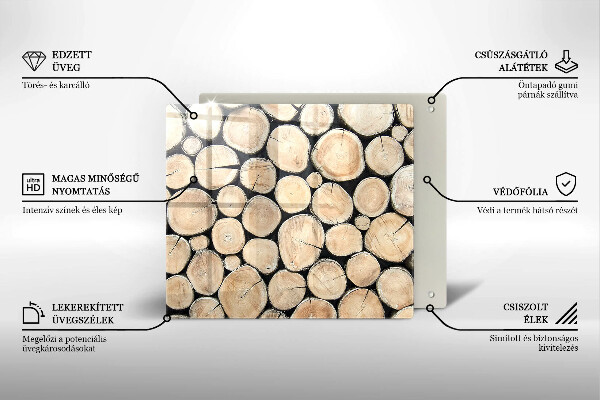 De vidrio templado Troncos de madera