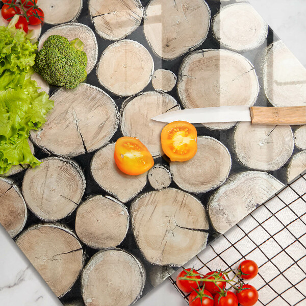 De vidrio templado Troncos de madera