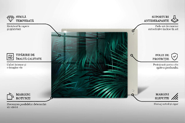 De vidrio templado Hojas de la selva salvaje