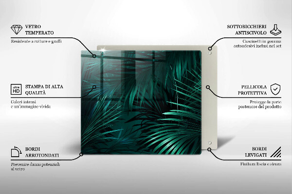 De vidrio templado Hojas de la selva salvaje