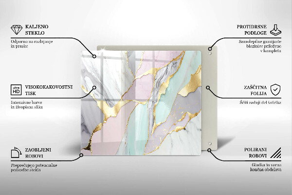 De vidrio templado Mármol pastel