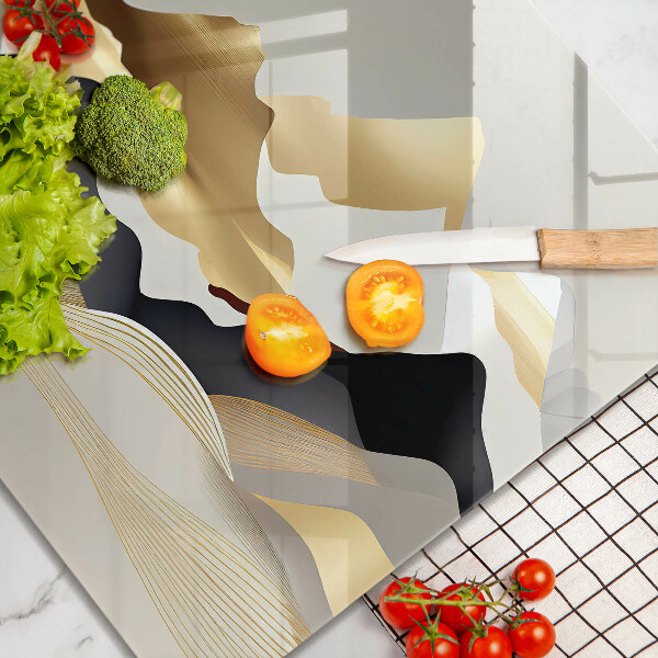 De vidrio templado Montañas doradas abstractas