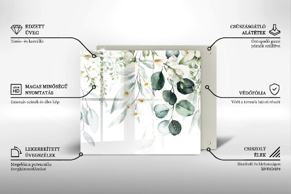 De vidrio templado Plantas de acuarela