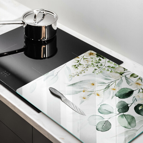 De vidrio templado Plantas de acuarela