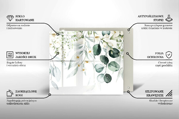 De vidrio templado Plantas de acuarela