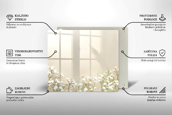 De vidrio templado Flores boho de yeso