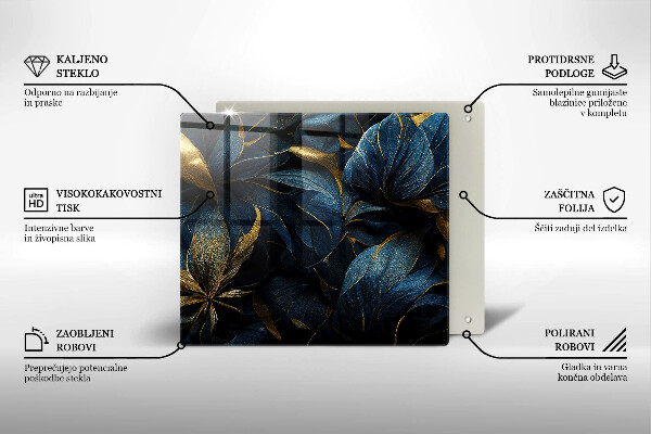 De vidrio templado Hojas decorativas con oro