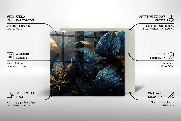 De vidrio templado Hojas decorativas con oro