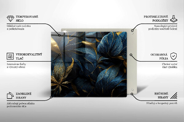 De vidrio templado Hojas decorativas con oro