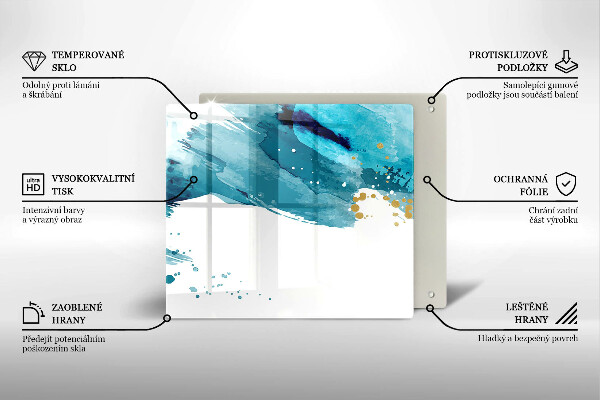 De vidrio templado Manchas azules