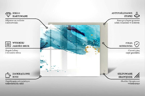 De vidrio templado Manchas azules