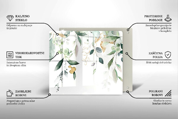 De vidrio templado Hojas de acuarela