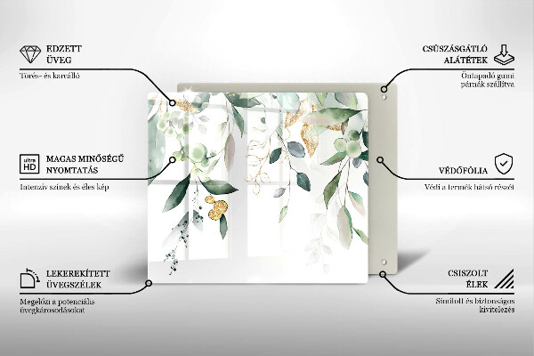 De vidrio templado Hojas de acuarela