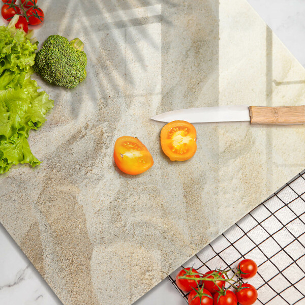 De vidrio templado Hojas de palma y arena