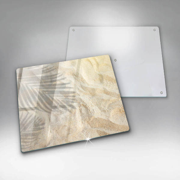 De vidrio templado Hojas de palma y arena