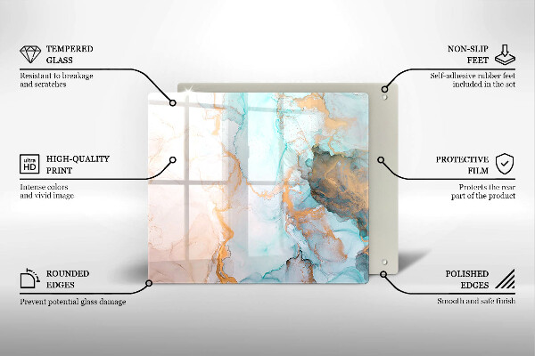 De vidrio templado Abstracción de mármol