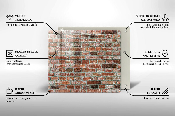De vidrio templado Antiguo muro de ladrillo