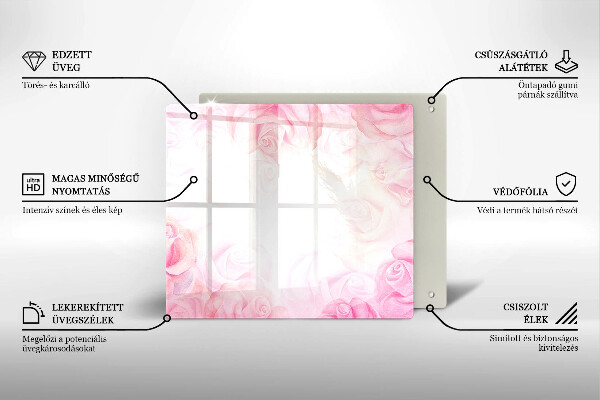 De vidrio templado Fondo de rosas delicadas