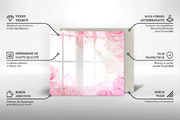 De vidrio templado Fondo de rosas delicadas